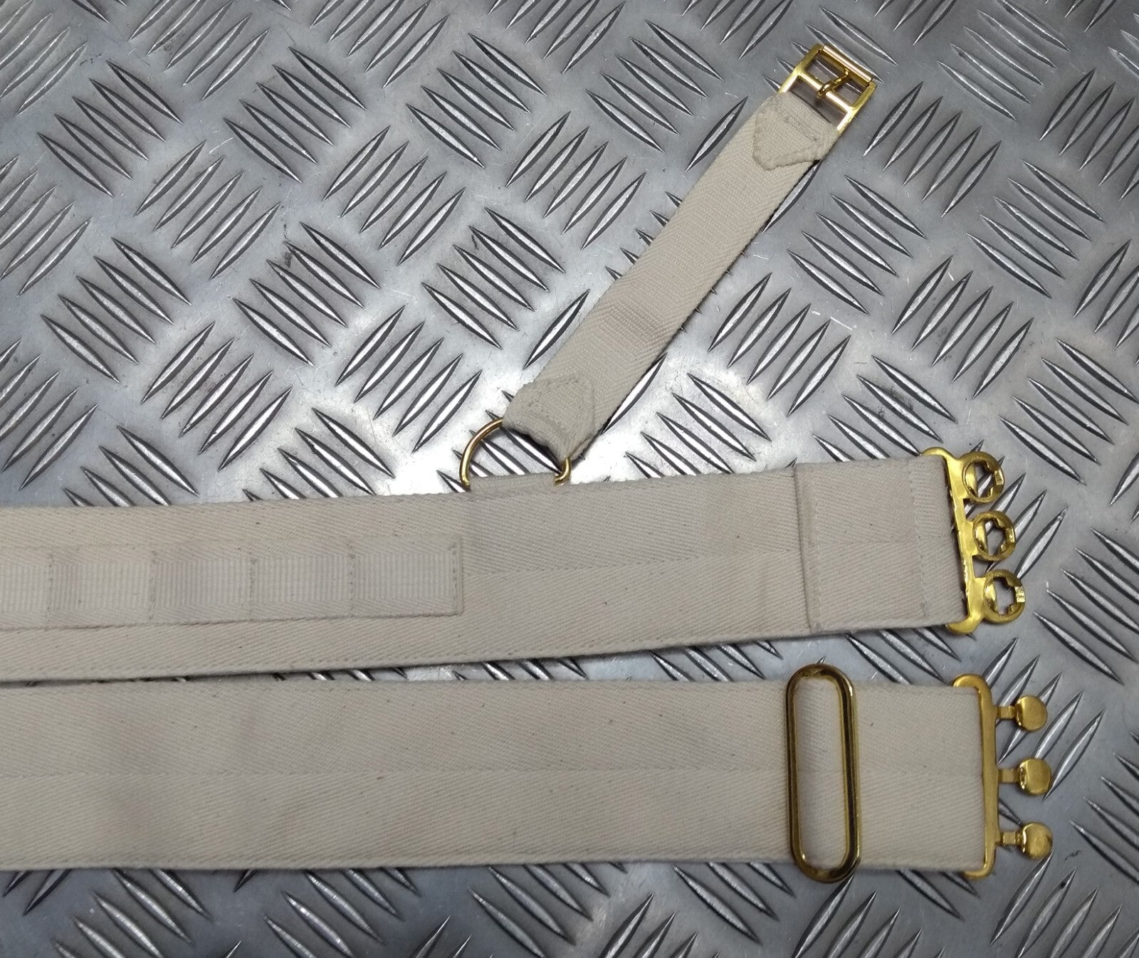 RAF Royal Air Force Ceremonial Belt Off White Canvas With Shoulder Cross Strap Max 43"