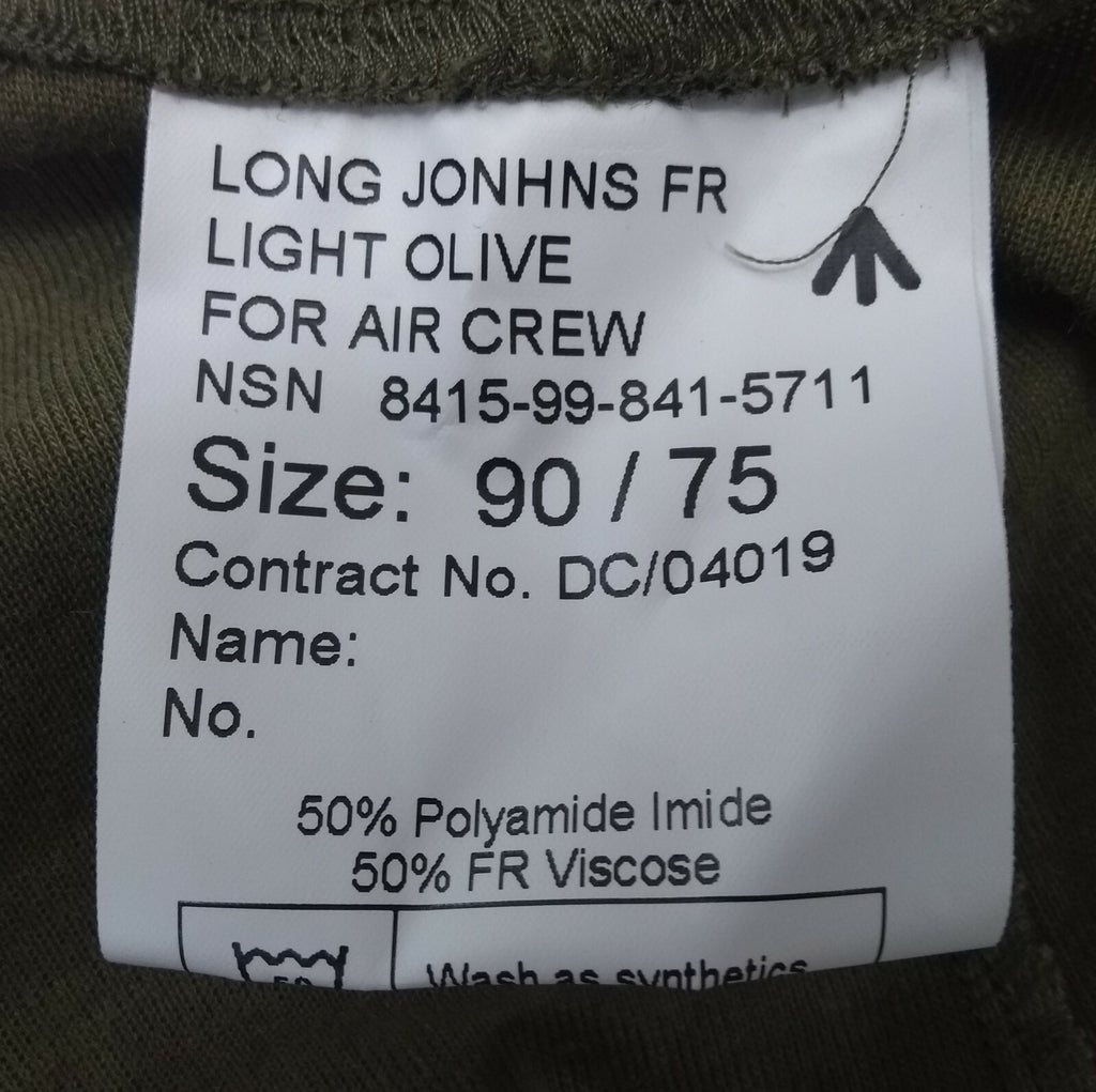 Genuine British Forces Long Johns / Thermal Underwear FR Fire Resistant AFV Crew
