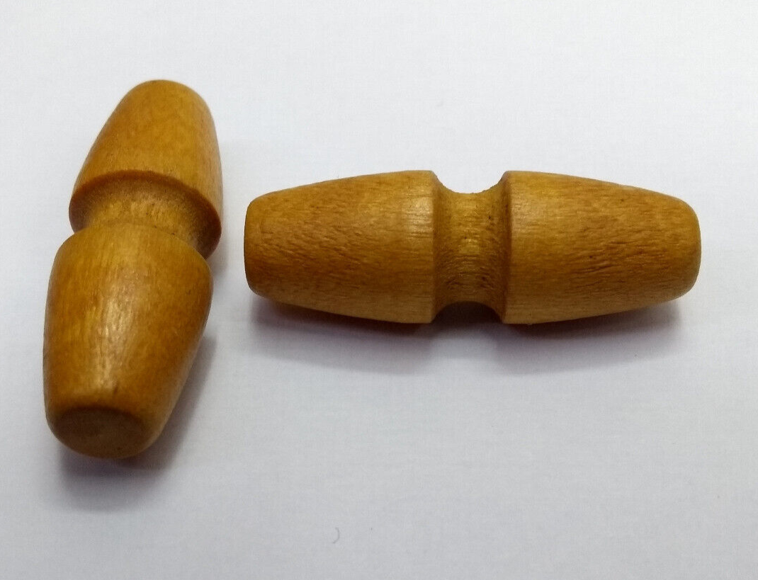 Wooden Replacement Toggles 2 Pairs Sleeping Bag Clothing Crafts Sewing Rucksack