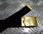British Black RN Trousers Belt 1¼" Roll Buckle Royal Navy- Used