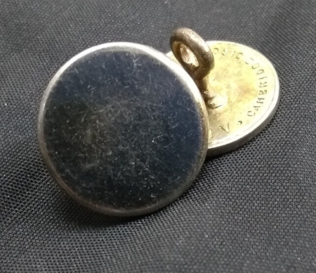 British Made Chrome / Silver Flat Blazer Buttons Alkit Ltd Cambridge Circus WC2