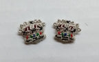 Army Silver Crowns Gilt With Crimson Padding Hand Embroidered Insignia 3/8" 1 Pr