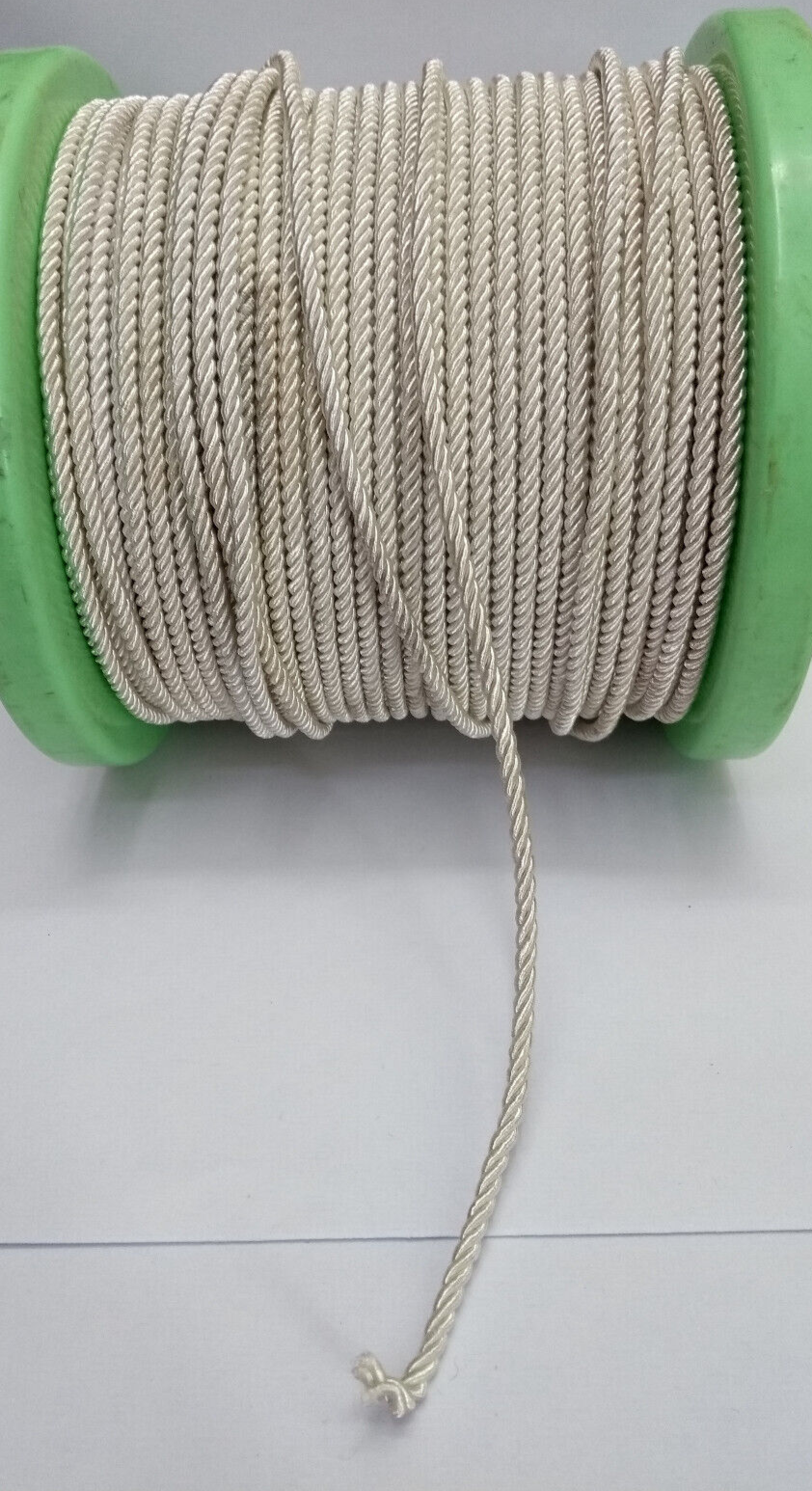 Silver Twisted Metallised Polyester String Braid 3mm / sold by 10" length