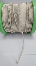 Silver Twisted Metallised Polyester String Braid 3mm / sold by 10" length