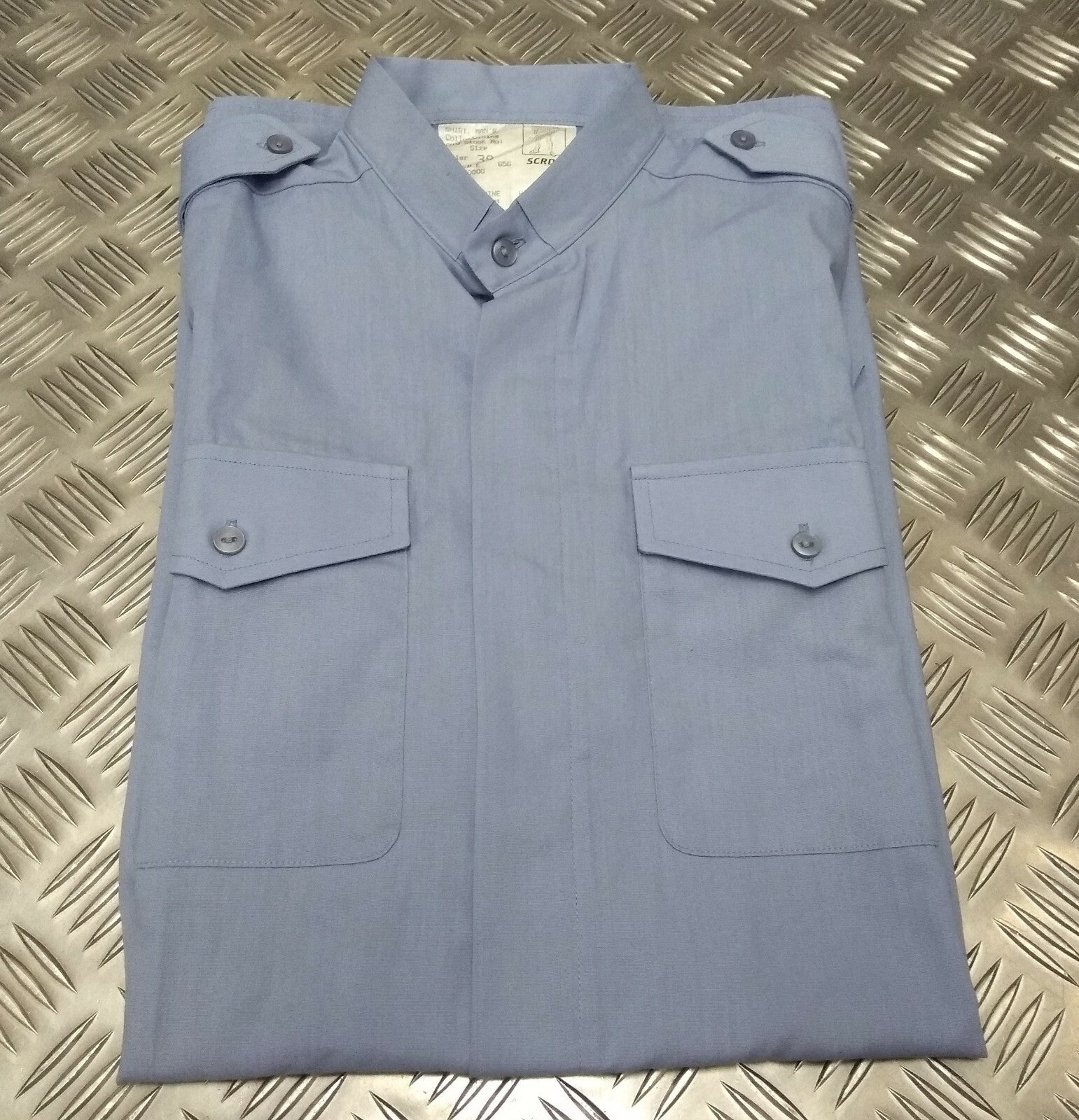RAF Royal Air Force Chaplains Shirt Short Sleeve Stand Up Collar Light Blue 39cm NEW
