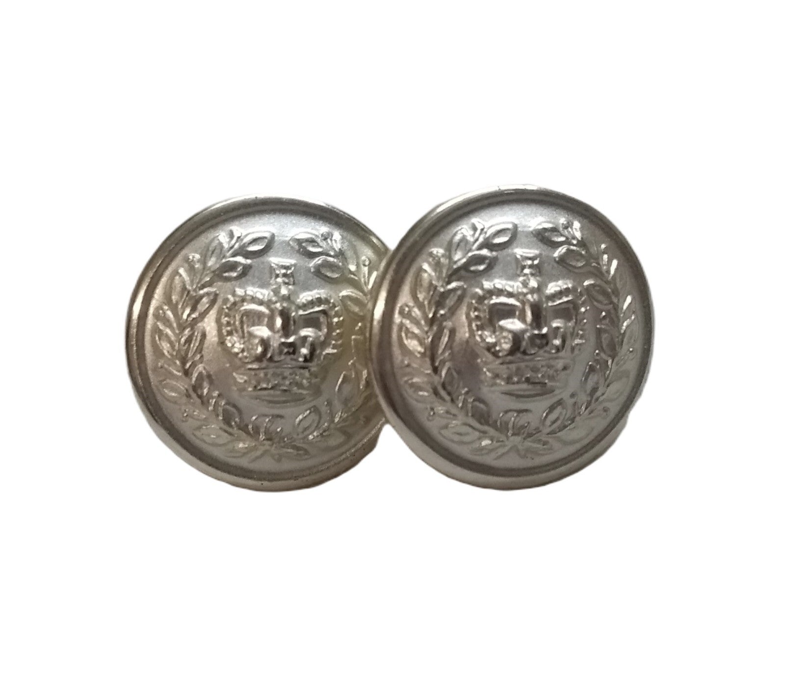 Lord-Lieutenant Buttons Small Cap / Gorget Shank Back Silver Buttons 22L - NEW