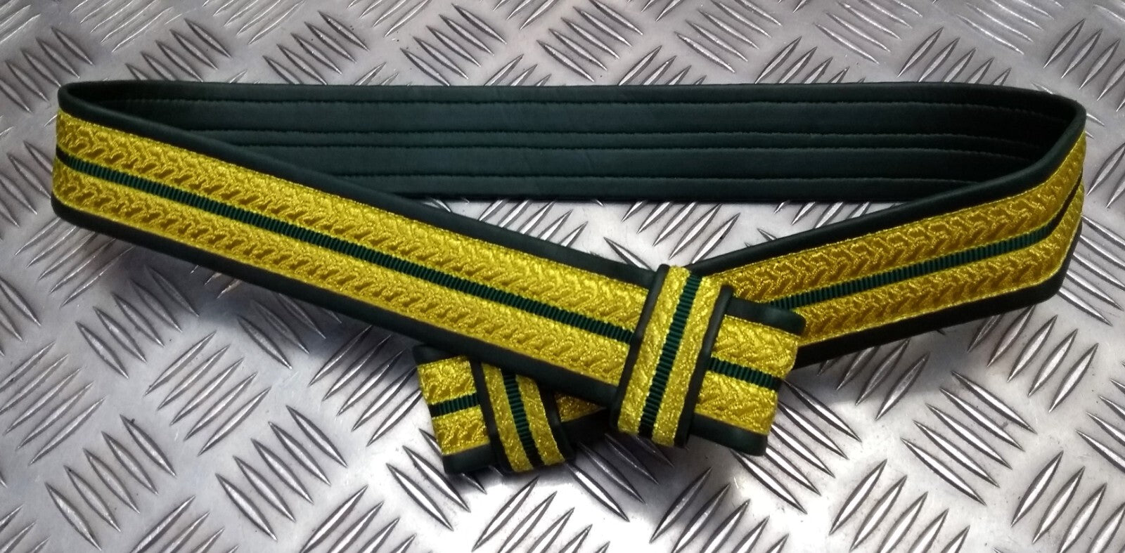 Dubai Belt Green With Gold Detailing Ceremonial Style Made in England