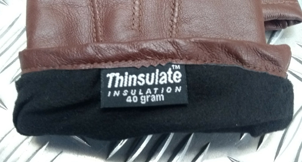 Brown Leather 3 Dart Gloves with 3M Thinsulate Soft Lining Size 10 - NEW