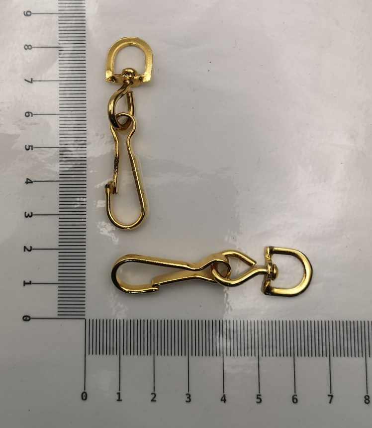 Lanyard Hooks/Clips Swivel Brass Coloured