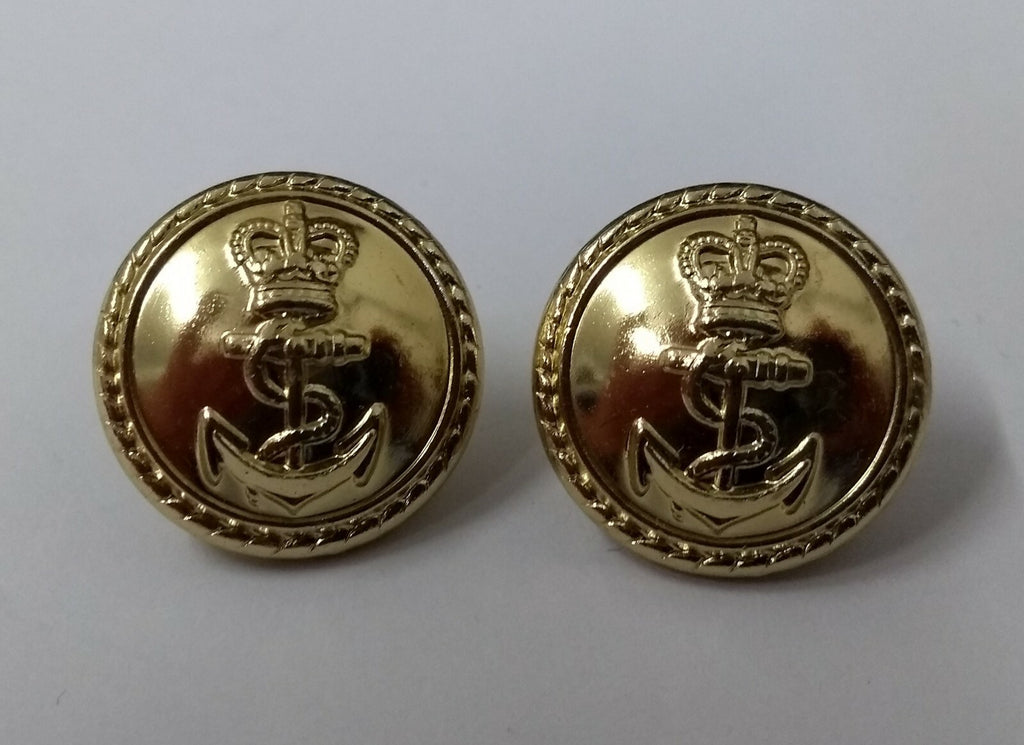 Genuine British Royal Navy RN Officers Rope Dress Buttons 30L 19mm x 2 ASBT50