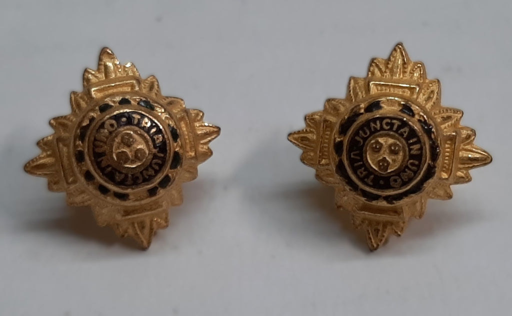 Army Rank Pips Gold with Dark Blue Top 1/2 Inch British Officers Insignia 1 Pair