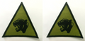 British Army 19th Light Brigade Panther Black on Green TRF Badge 1 pair