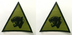 British Army 19th Light Brigade Panther Black on Green TRF Badge 1 pair
