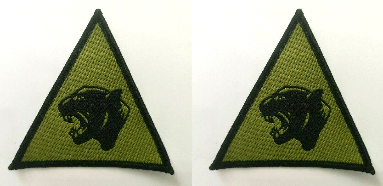 British Army 19th Light Brigade Panther Black on Green TRF Badge 1 pair