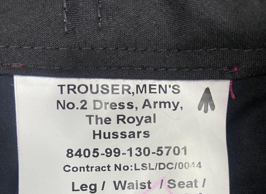 The Royal Hussars KRH British Army Issue No2 Dress Trousers 85/76/92cm - NEW