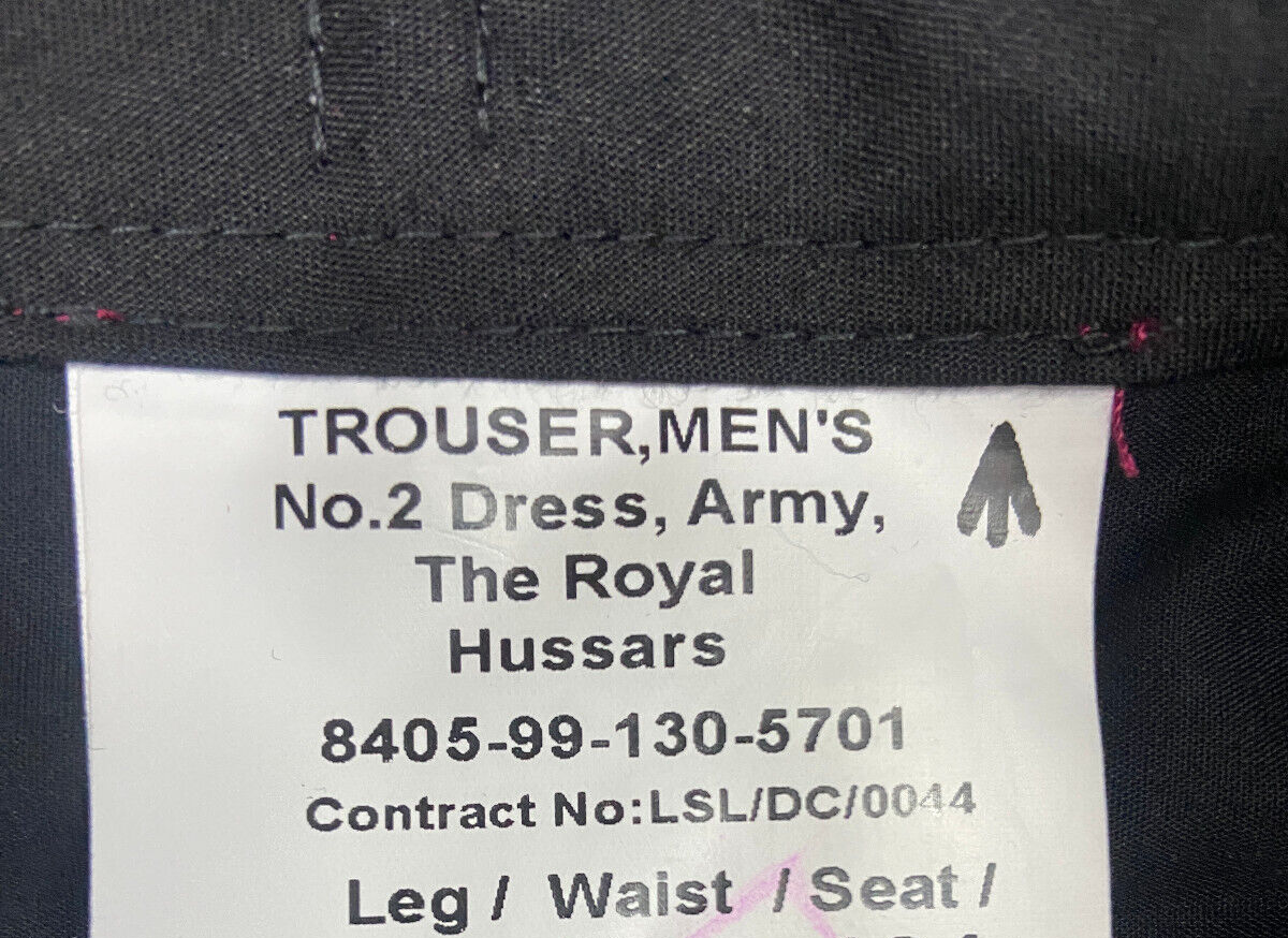 The Royal Hussars KRH British Army Issue No2 Dress Trousers 85/76/92cm - NEW