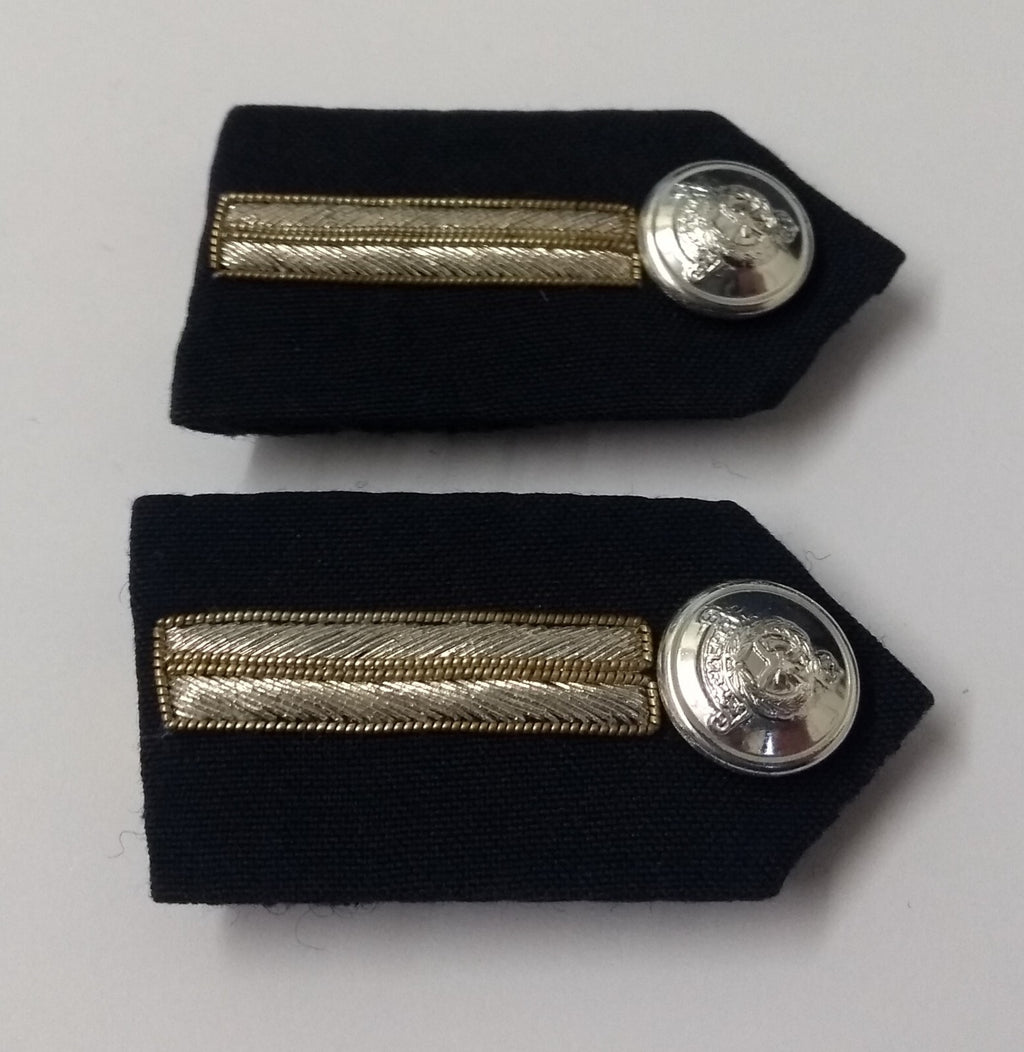 Oman Gorgets Collar Tabs With Silver Detail Chrome Officers Insignia Buttons