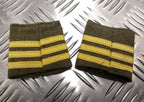 Khaki Wool Serge Rank Slide 3 Braided Gold Bars Vintage Issue