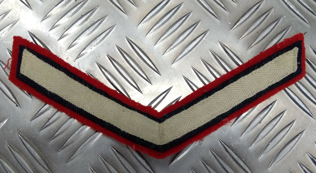 Genuine Vintage British Issue White Chevrons on Red Felt Rank Chevrons