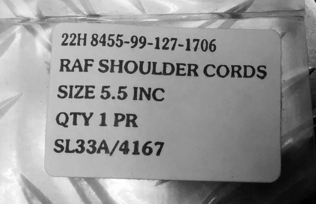 RAF Royal Air Force Shoulder Gimps Tropical Dress Ceremonial and Parade Cords