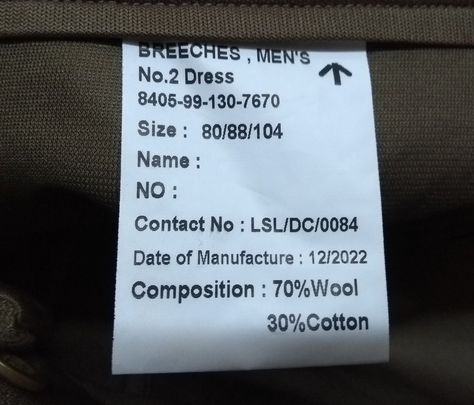 No2 Breeches Jodhpurs British Army & Household Cavalry Pattern Waist 88cm 2022