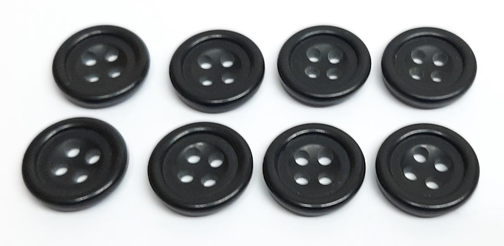 Vintage Army Buttons Old Pattern British Matt Black 4 Hole Size 23L / 15mm
