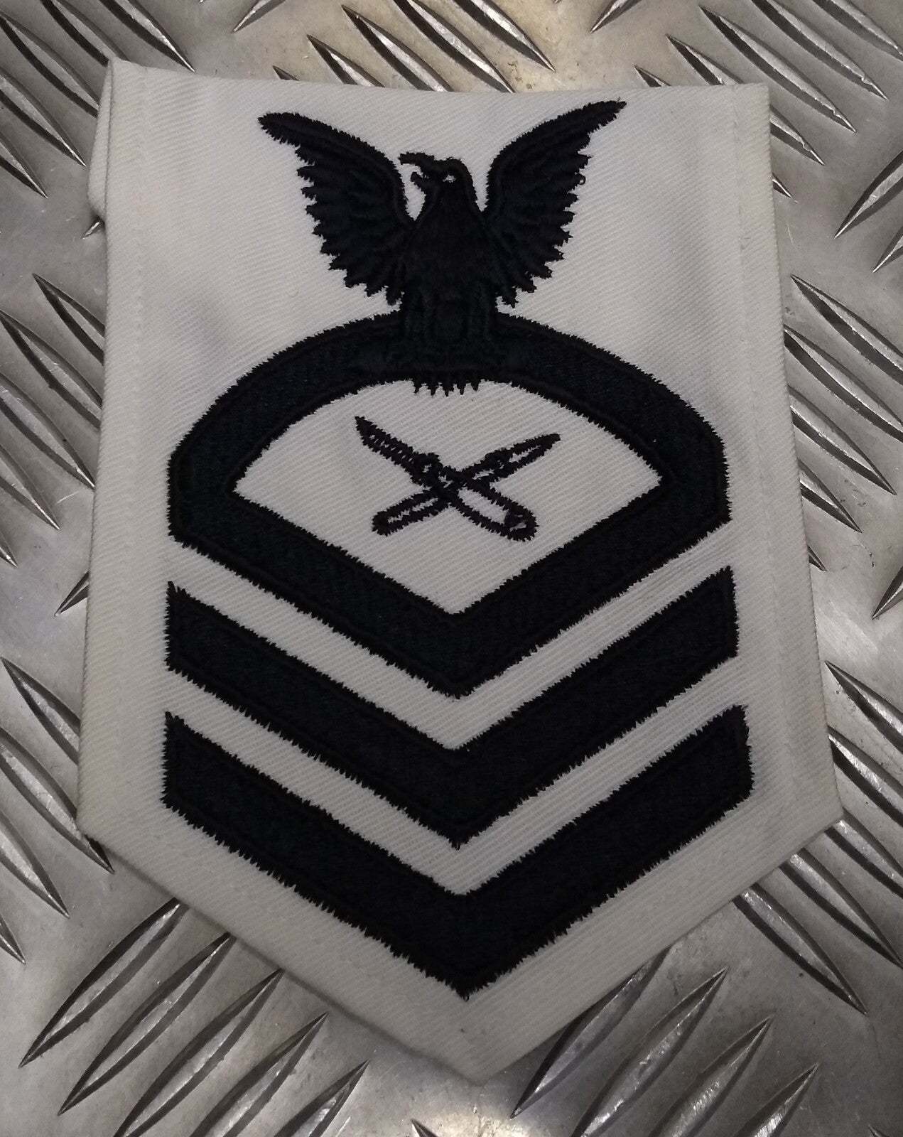 Genuine Vintage U.S USN Navy Issue C.P.O Chief Petty Officer Litho Patch