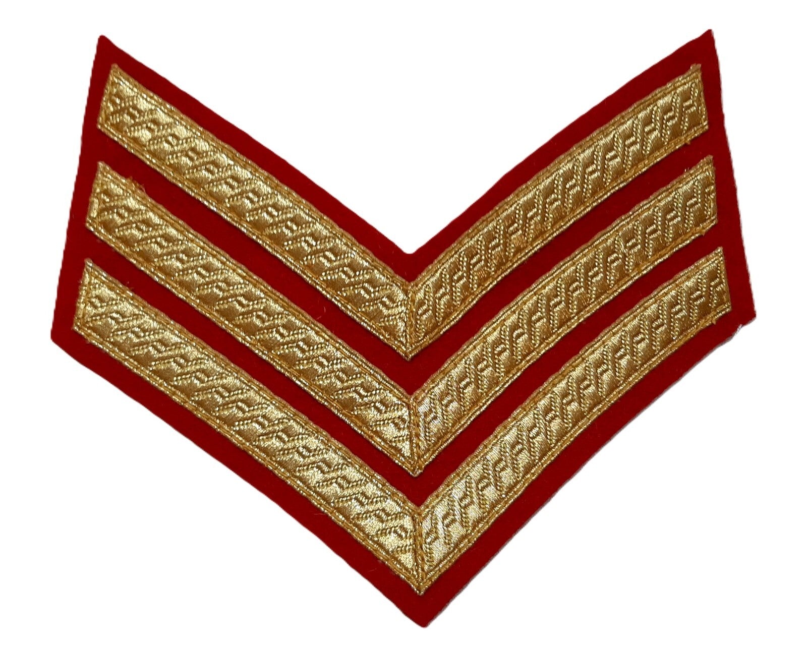 Stripe Service Chevron Bar Lace Gold on Red Felt Various Ranks British