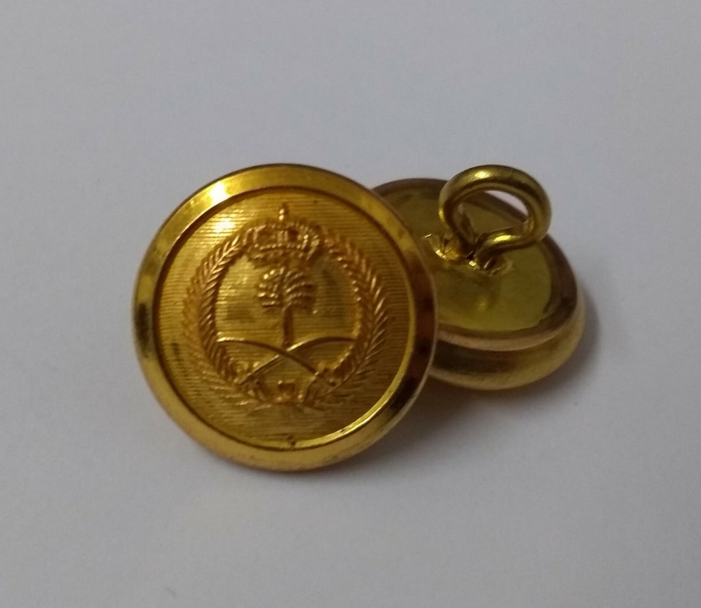 Royal Saudi Arabian Land Obsolete Old Pattern Brass Buttons x 4
