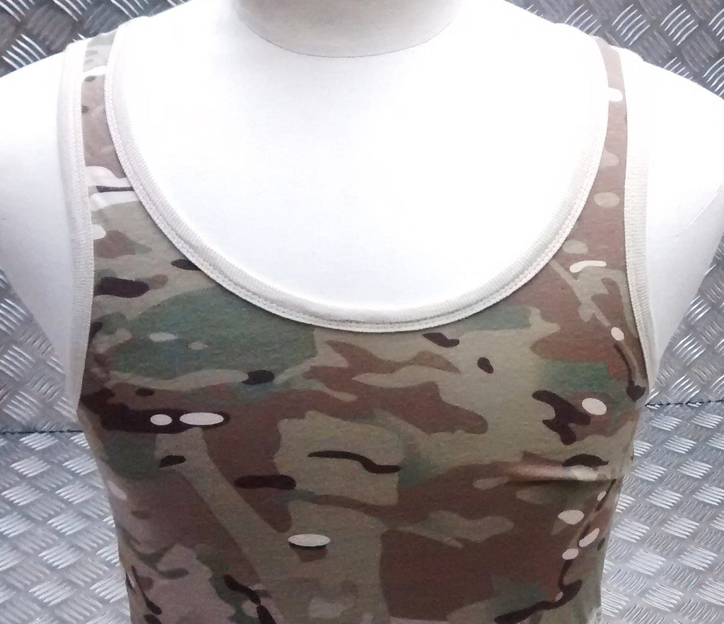 100% Cotton MTP Multi-Cam Camo Sleeveless Vest Singlet Tank Top All Sizes NEW