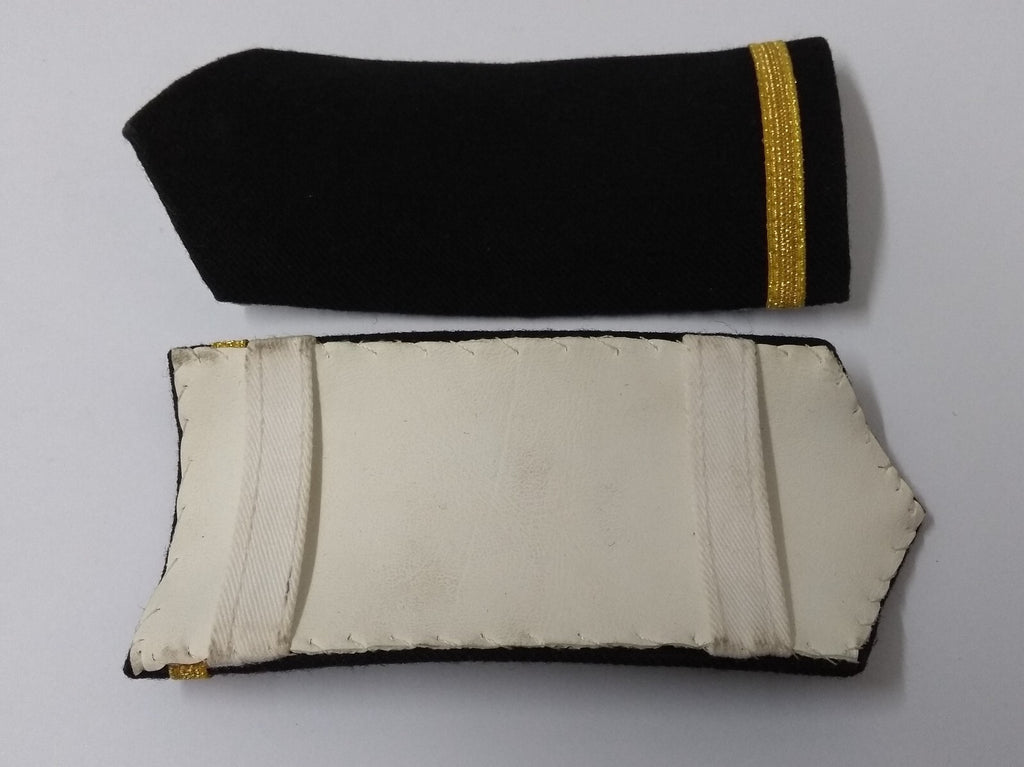 Naval Officers 1 Bar No1 Uniform Shoulder Boards Epaulette Black & Gold Detail
