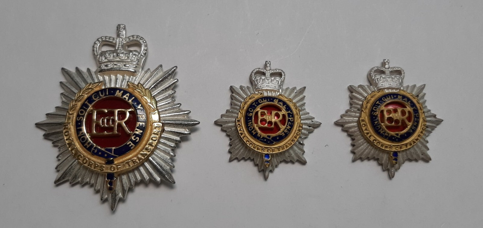 Vintage RCT Badges British Army Old Pattern The Royal Corps of Transport X3