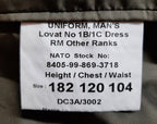 RM No1B/1C Jacket Lovat British Marine Green Size in description