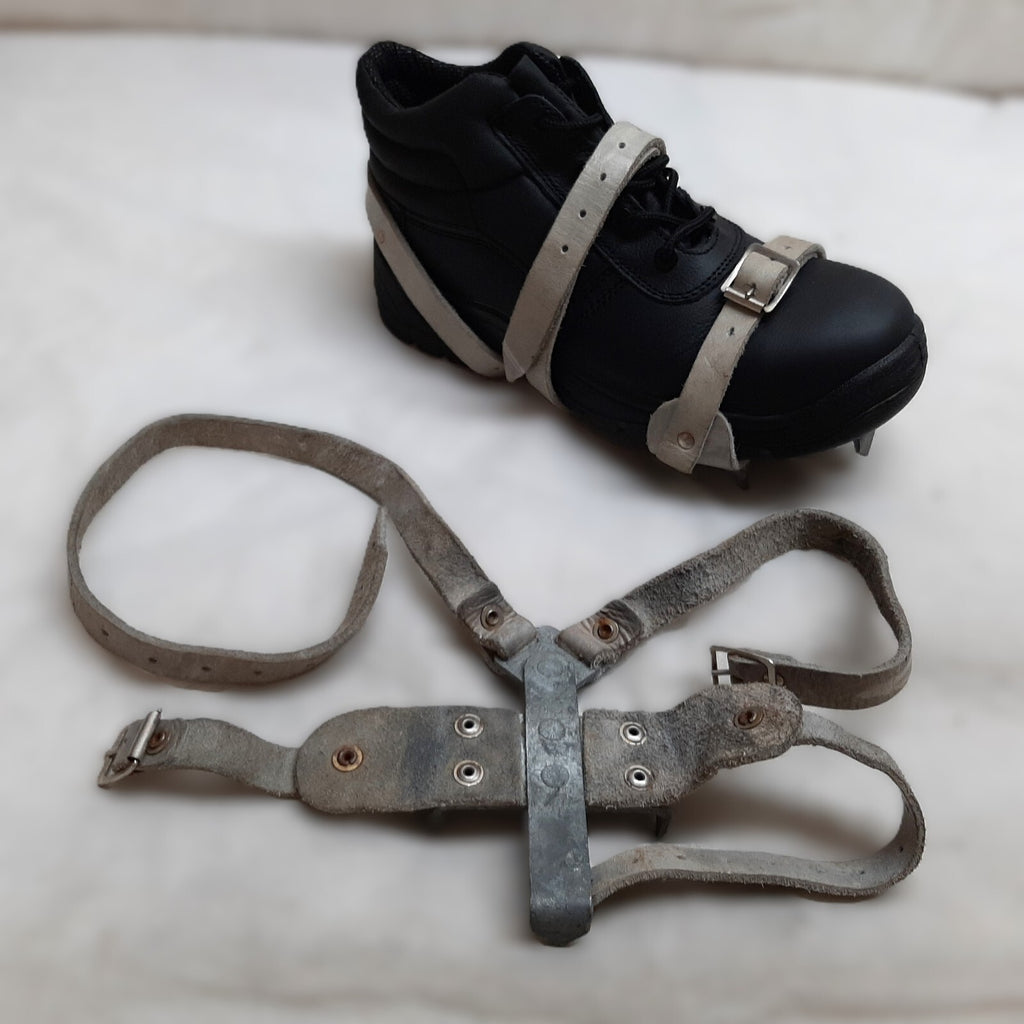 Crampon Boot Spikes British Tri Service Chrome Leather Straps One Size