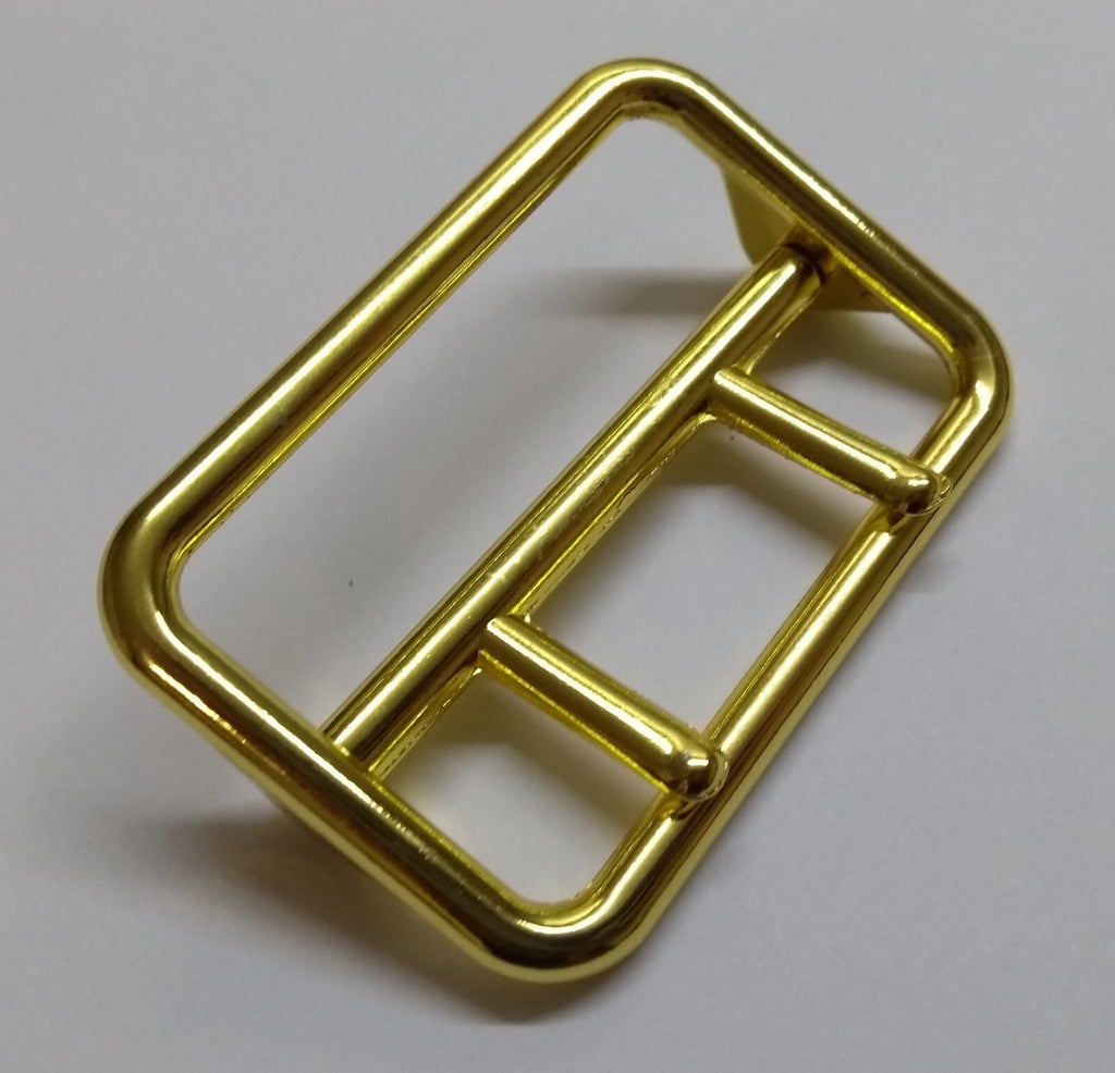 Sam Browne Buckle Double Prong High Sheen Gold Finish For Max 2" Belts