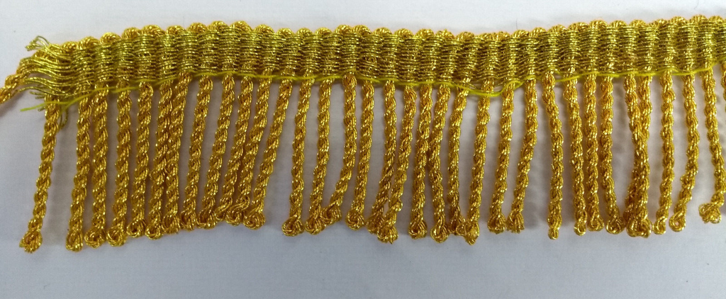 Gold Mylar Thread Fringe 28mm Drop / Epaulette Fringe