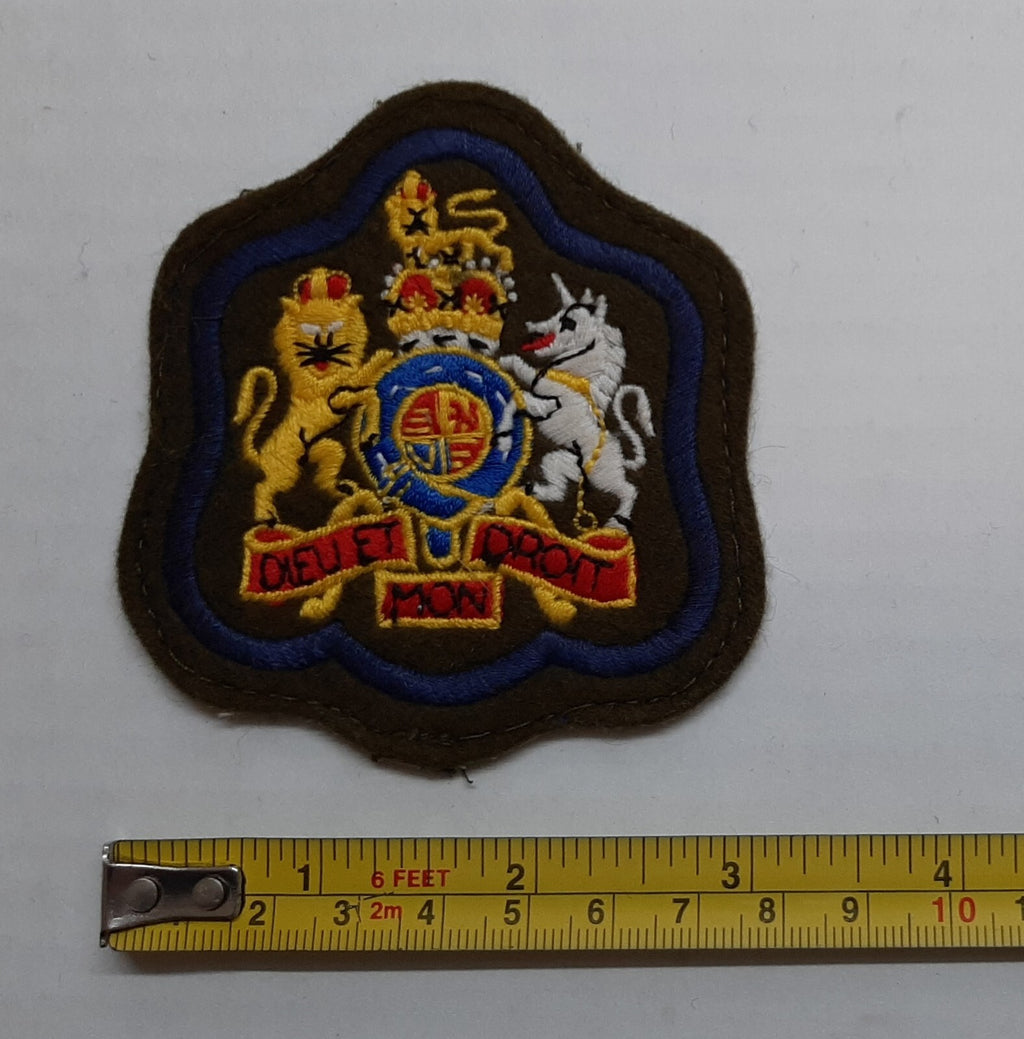 RSM Coat of Arms Arm Patch Blue Border RE Signals REME Sergeant Major Insignia