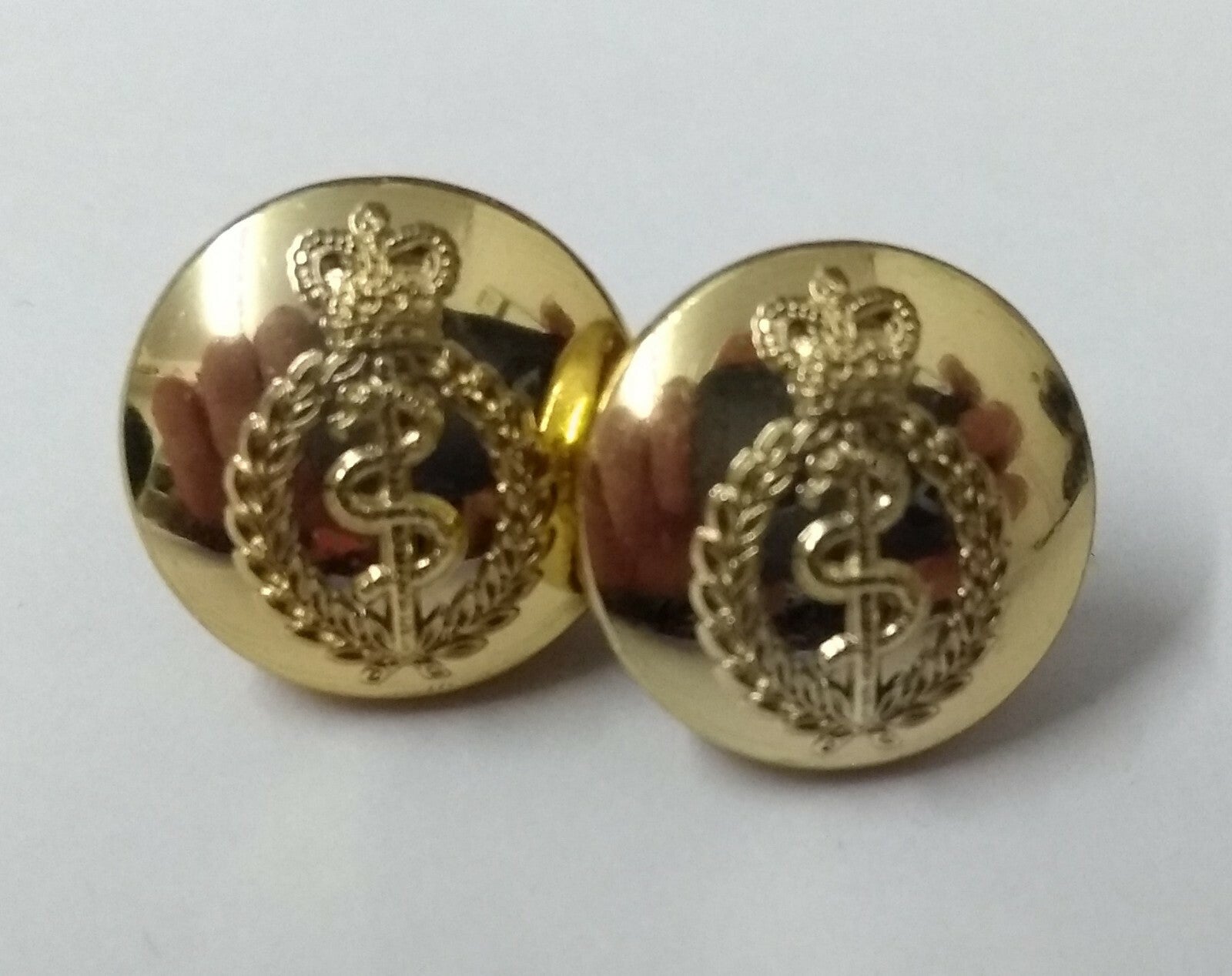 Vintage Army RAMC QC British Army Medical Corps Issue Small Buttons X2 ASBT248