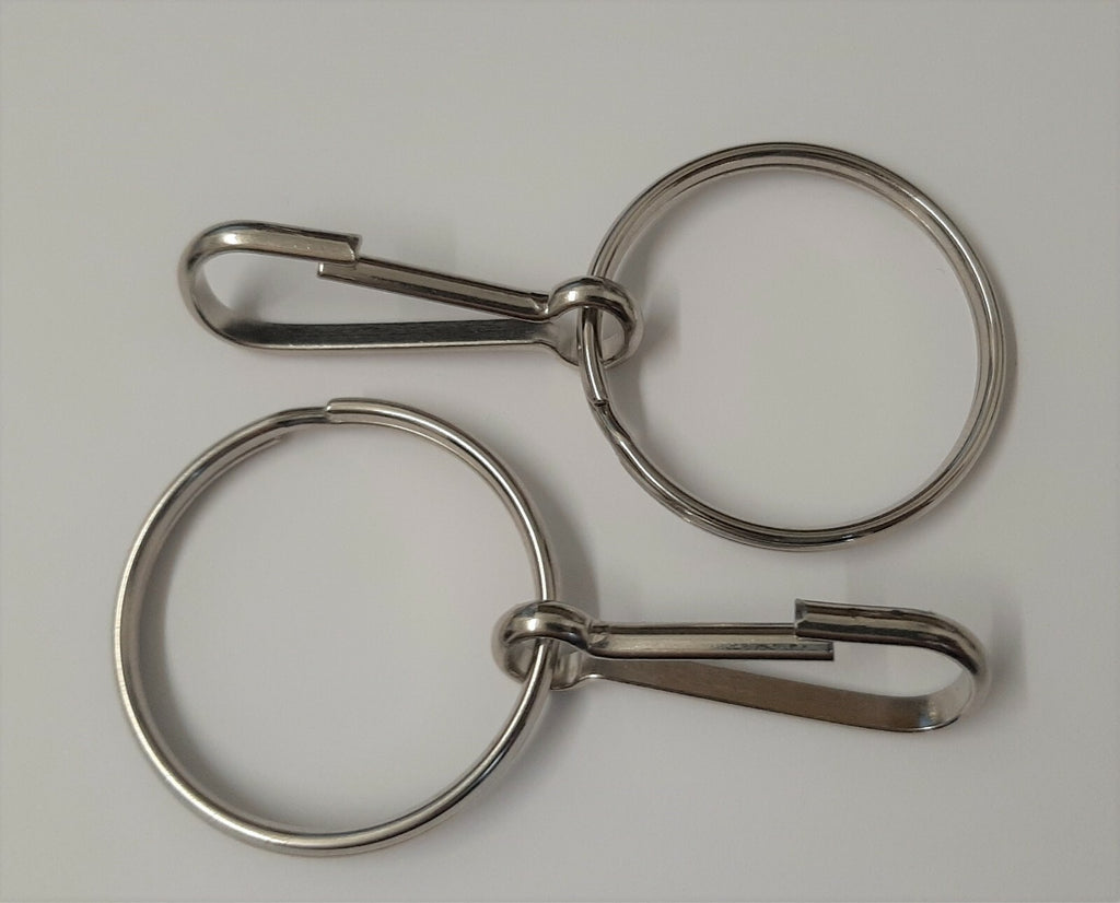 Chrome Snap Hook & Large Split Ring X 2 Genuine British Issue STD249