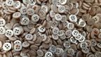 100 Vintage Buttons 4 Hole Shirt / Shank Anchors Pearlesque Grey 8.9mm old Stock