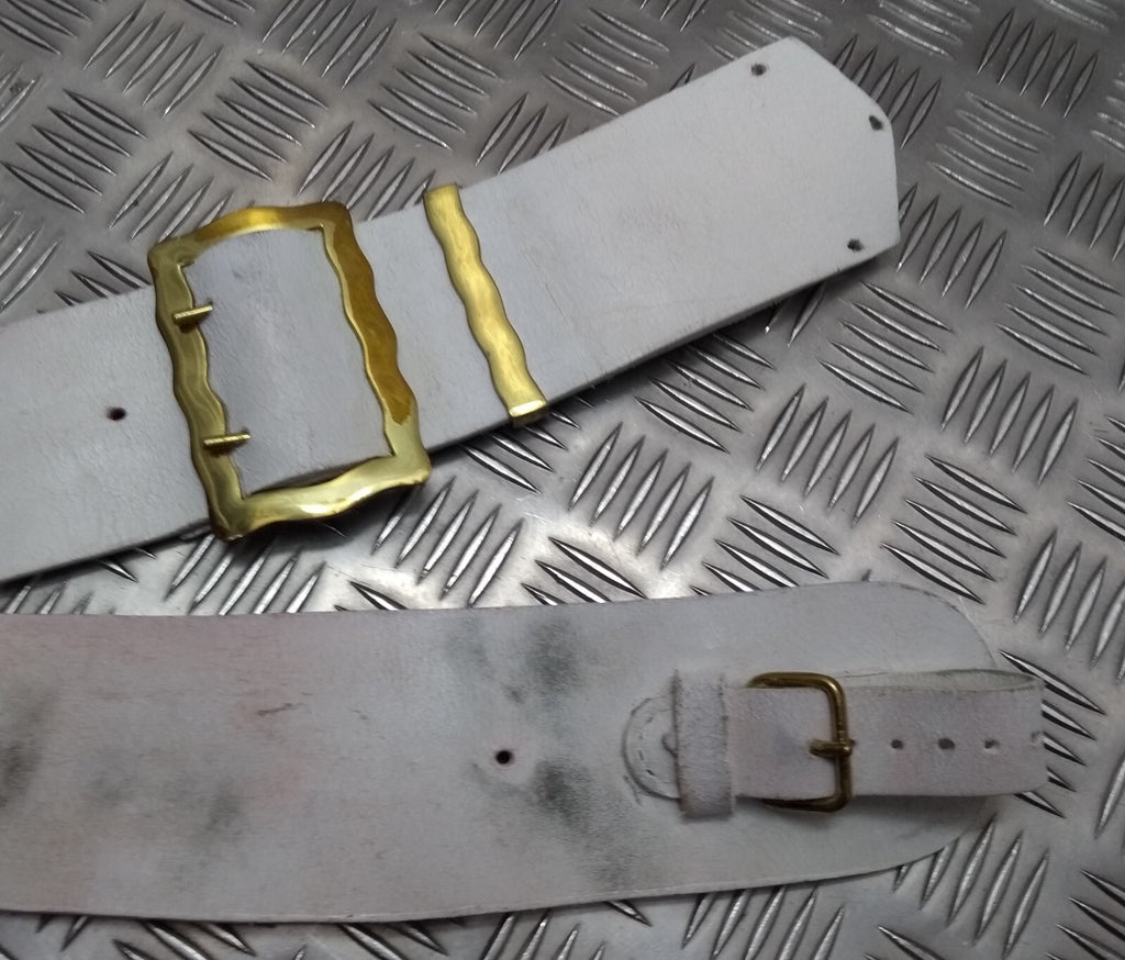 Buff Leather Strap Household Cavalry Cross Belt Including Brass Buckles H Cav