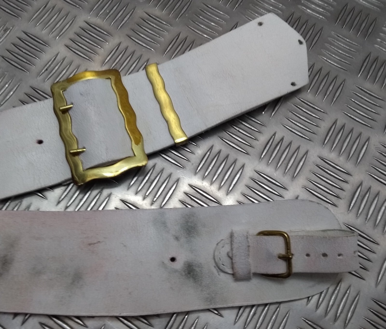 Buff Leather Strap Household Cavalry Cross Belt Including Brass Buckles H Cav