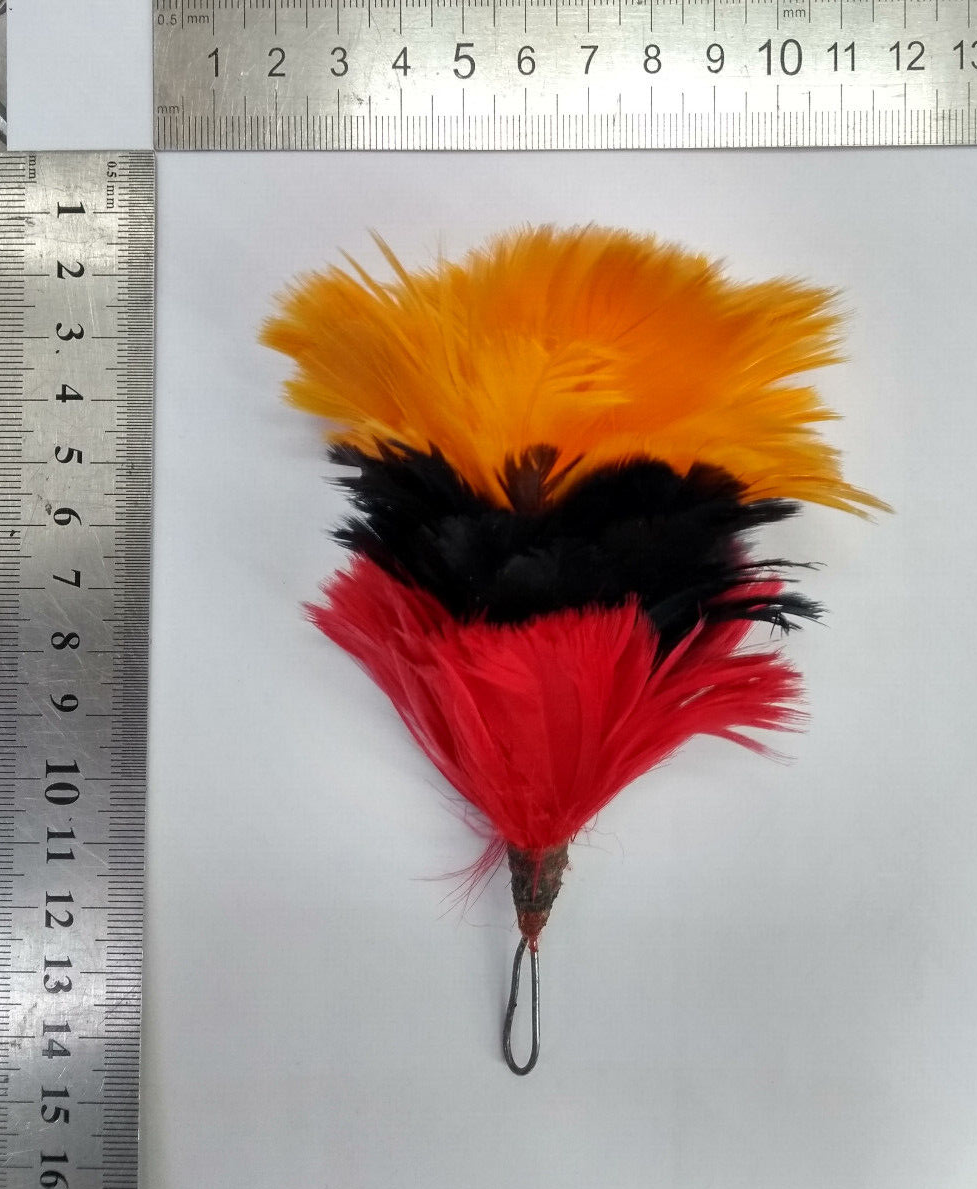 Orange Black & Red Hackle Plume Feathers
