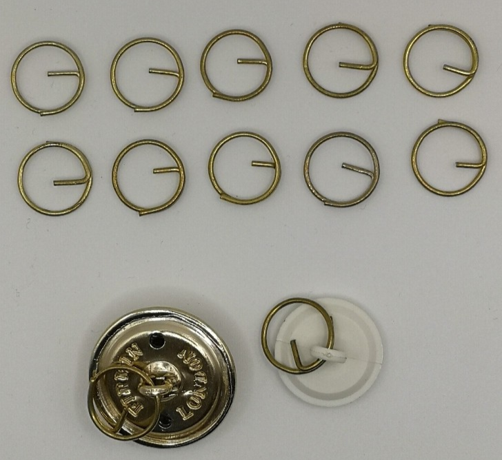Metal Button Split Rings ½" Diameter