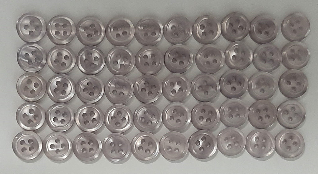 50 Vintage Buttons 4 Hole For Dress Shirts Pearlesque Cool Blue 9.9mm NOS