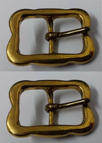 Rein Bridle Buckle British Army HCav Brass 7/8" Crown Single Prong Buckles X2