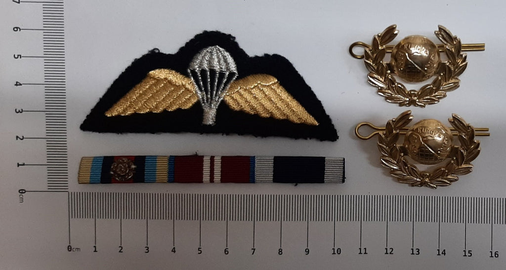 RM O/R Badges No1 Para Arm Patch / Medal Ribbon & 1 Pair of Collar Dogs UK R.M