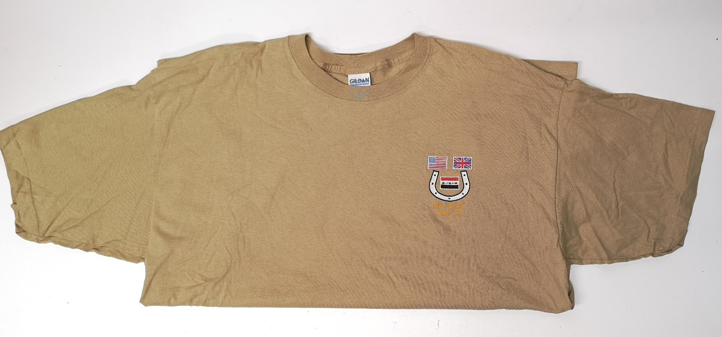 OP Cotton T-Shirt TELIC FEB 03 Symbol Beige Sand Colour Size XXL