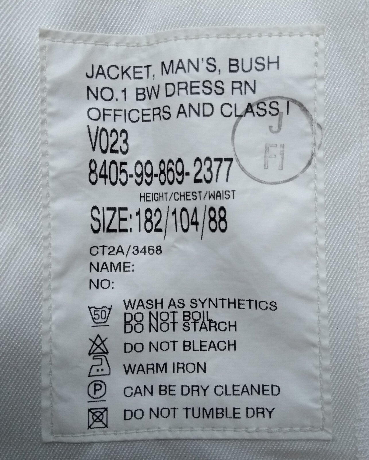 Jacket No1 BW White Bush OFC & Class 1 British Navy Dress Assorted