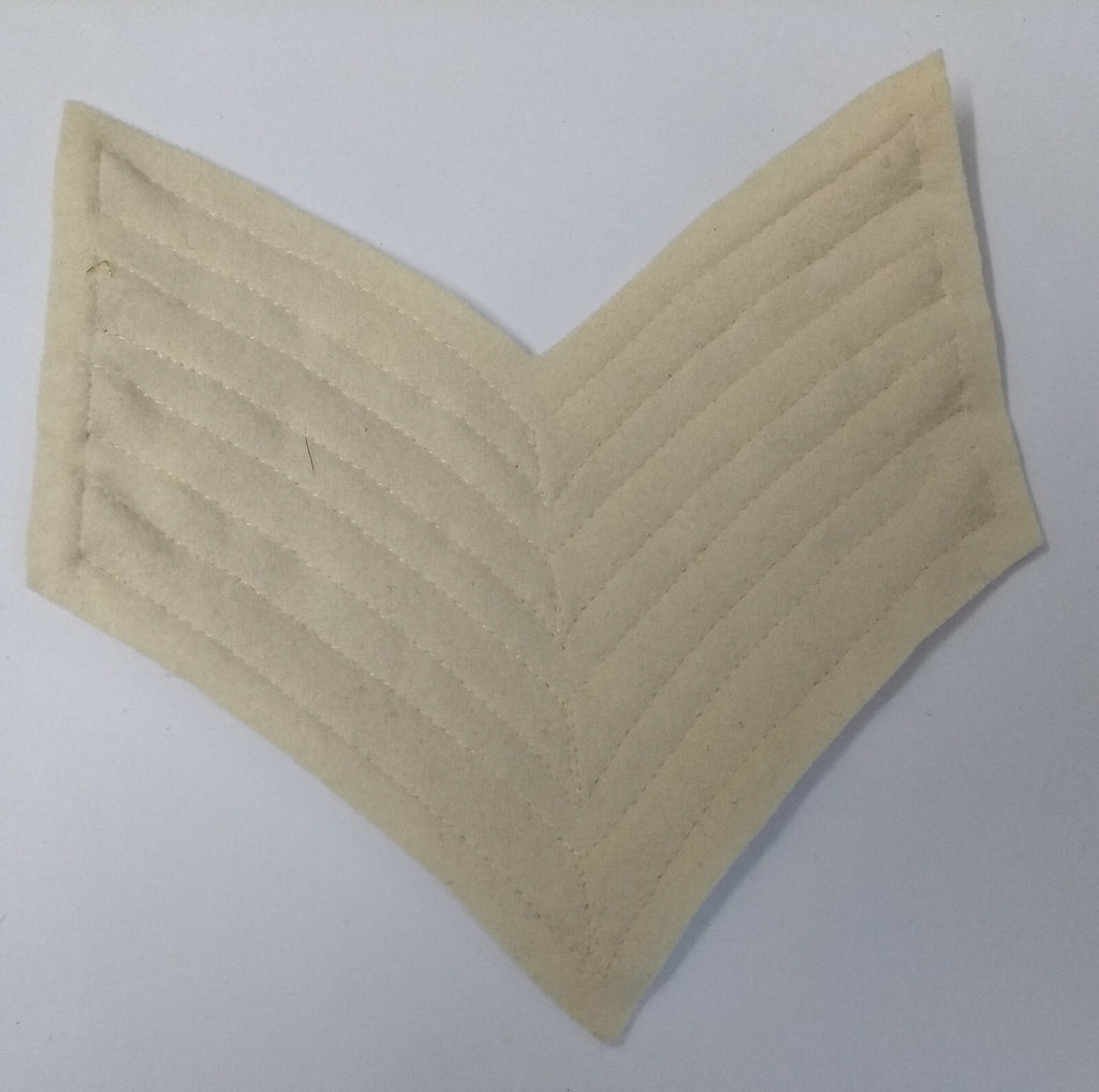Genuine British Issue Gold Wire 4 Bar Chevrons On White Felt